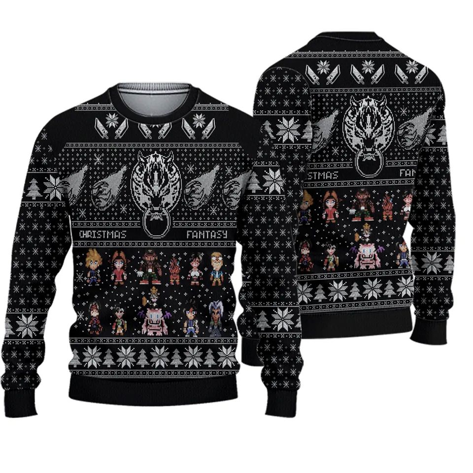 Final Fantasy 7 VII Ugly Knitted Christmas 3D Sweater