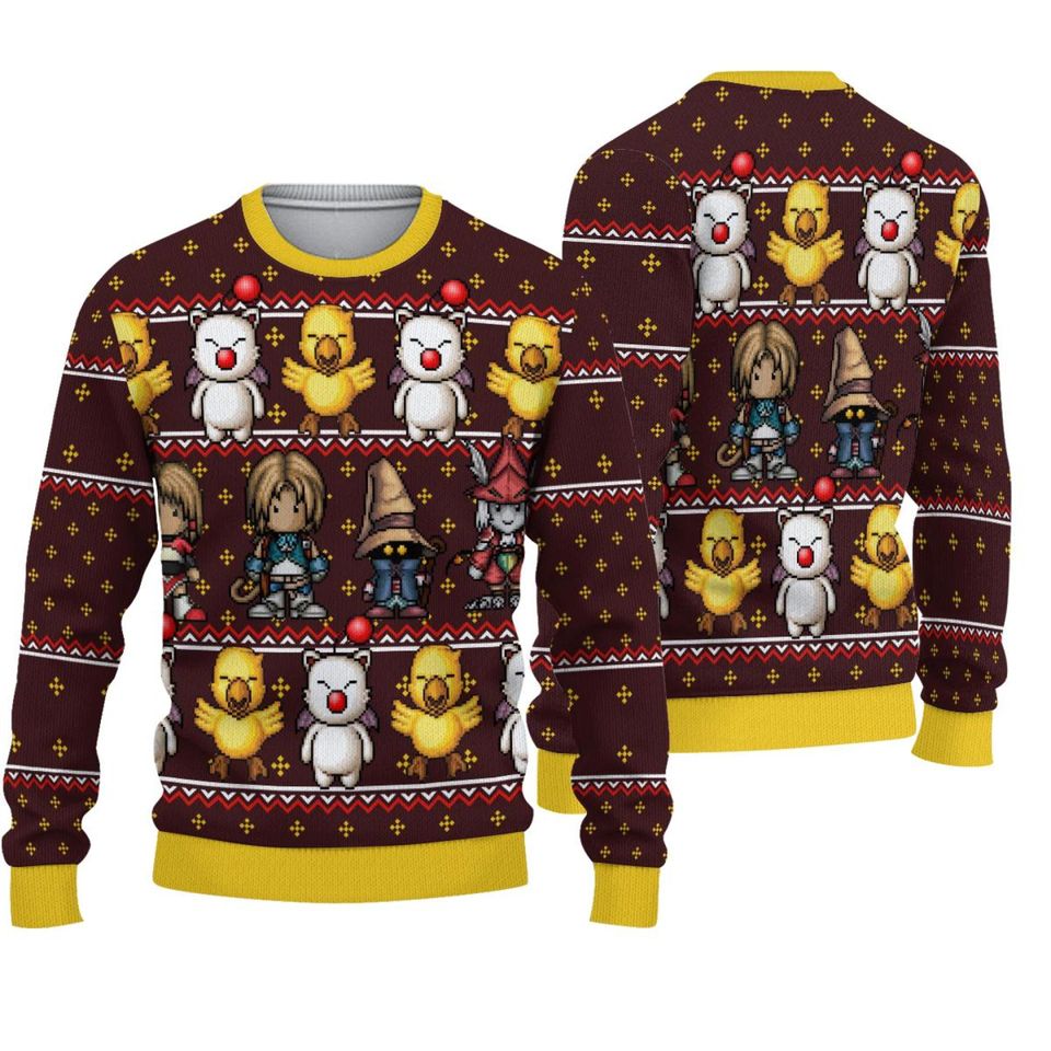Final Fantasy Classic 8bit Ugly Christmas Sweater