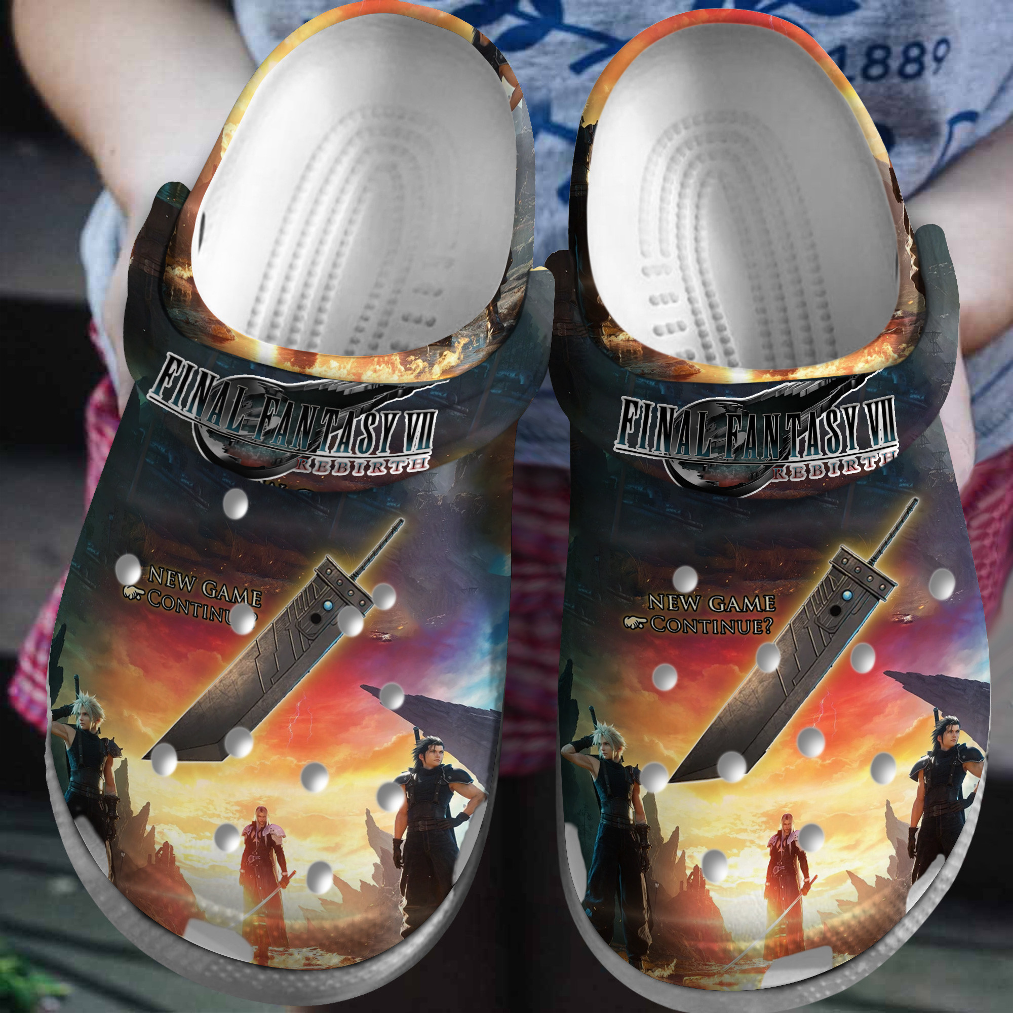 Final Fantasy VII Rebirth Game Crocs Crocband Clogs Shoes Comfortable For Men Women and Kids