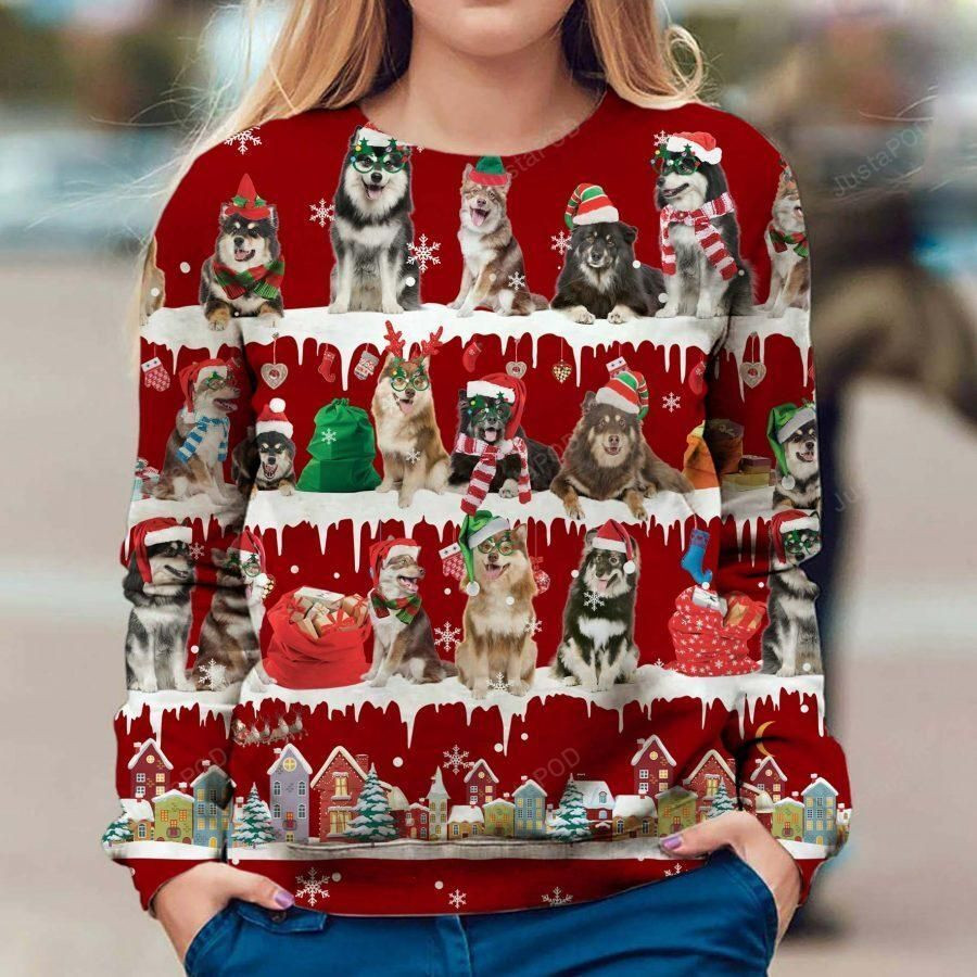 Finnish Lapphund Ugly Christmas Sweater Adult 3D Funny Matching for family