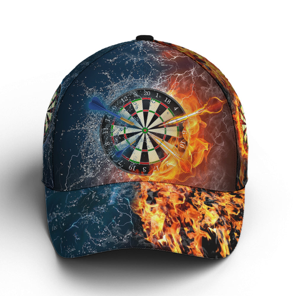 Fire And Water Darts Baseball Cap Trucker Hats Custom Hats Gifts For Men & Women
