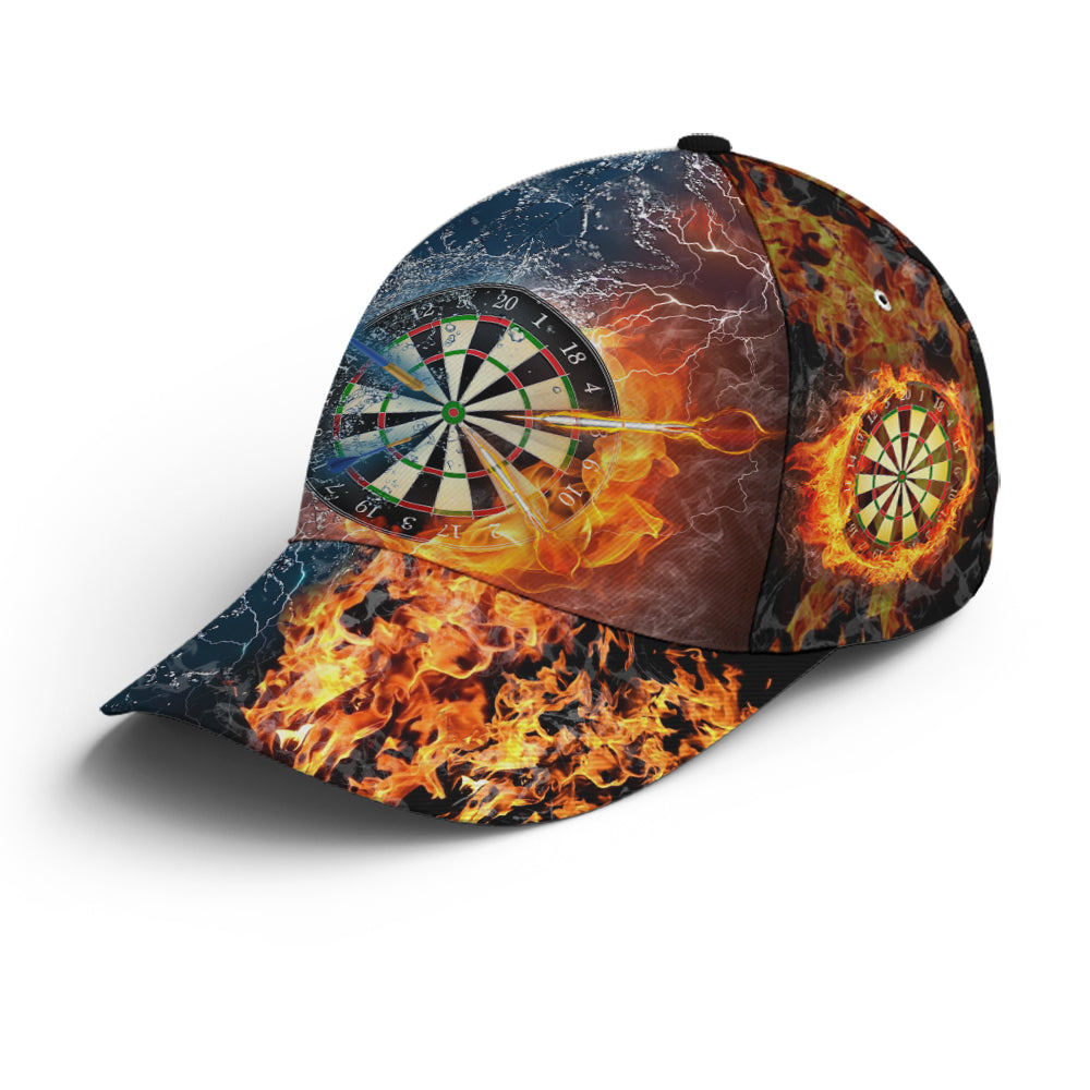 Fire And Water Darts Baseball Cap Trucker Hats Custom Hats Gifts For Men & Women