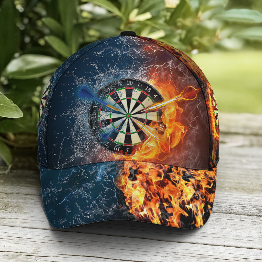 Fire And Water Darts Baseball Cap Trucker Hats Custom Hats Gifts For Men & Women