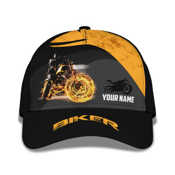 Fire Biker 3D Full Print Fire Motorcycle Flames Motorbike Bike Motorcyclist Hoodie TshirtBaseball Cap Barber Shop Skull Classic Cap Trucker Hats Custom Hats Gifts For Men & Women