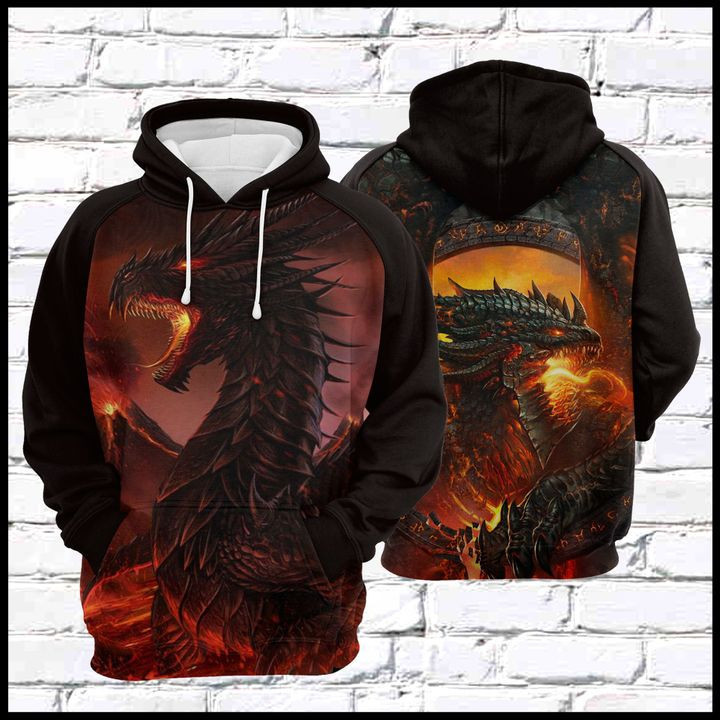 Fire Dragon 3D All Over Print Hoodie, Zip Hoodie