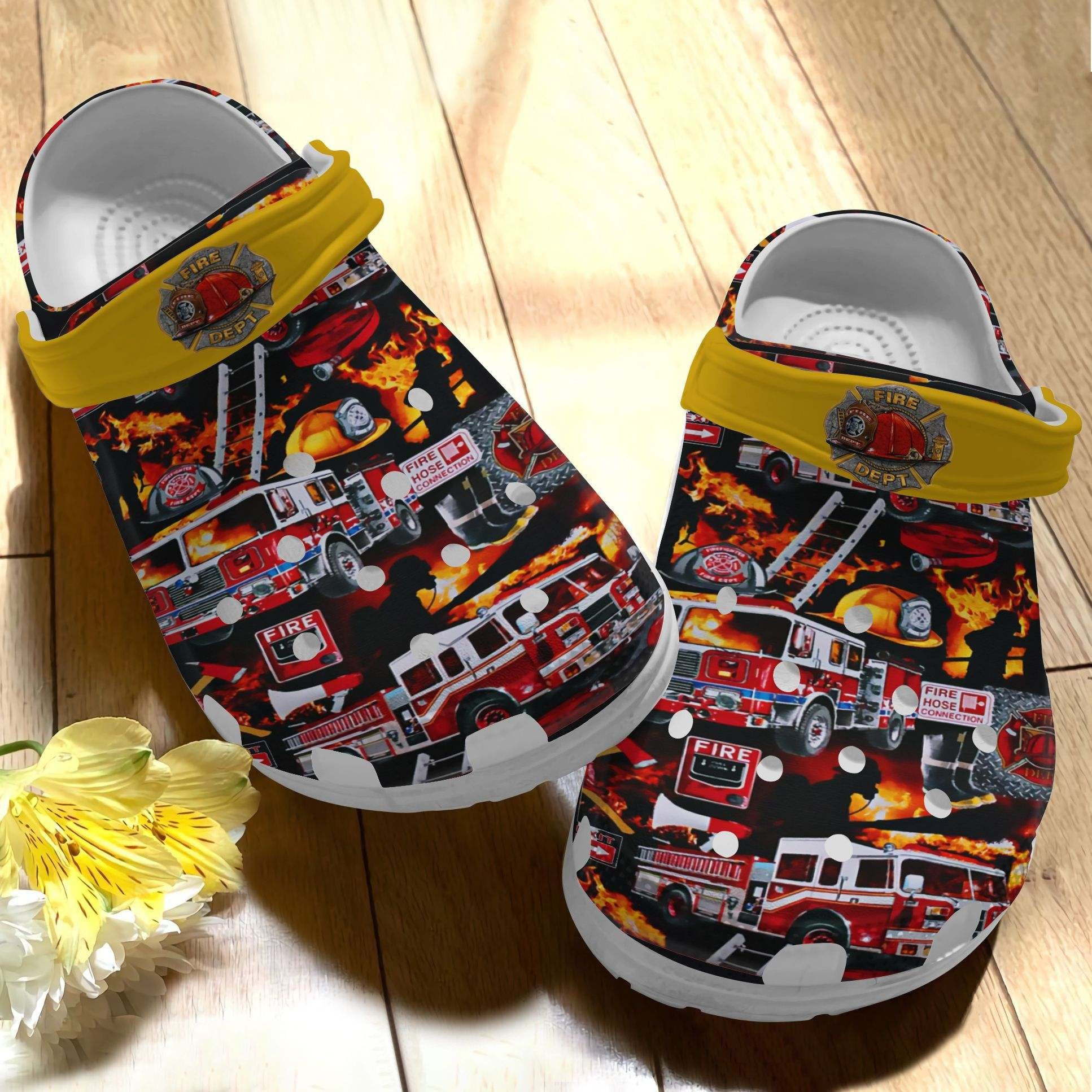 Fire Hose Connection Croc Shoes Men - Fire Truck Clog Birthday Gifts For Father