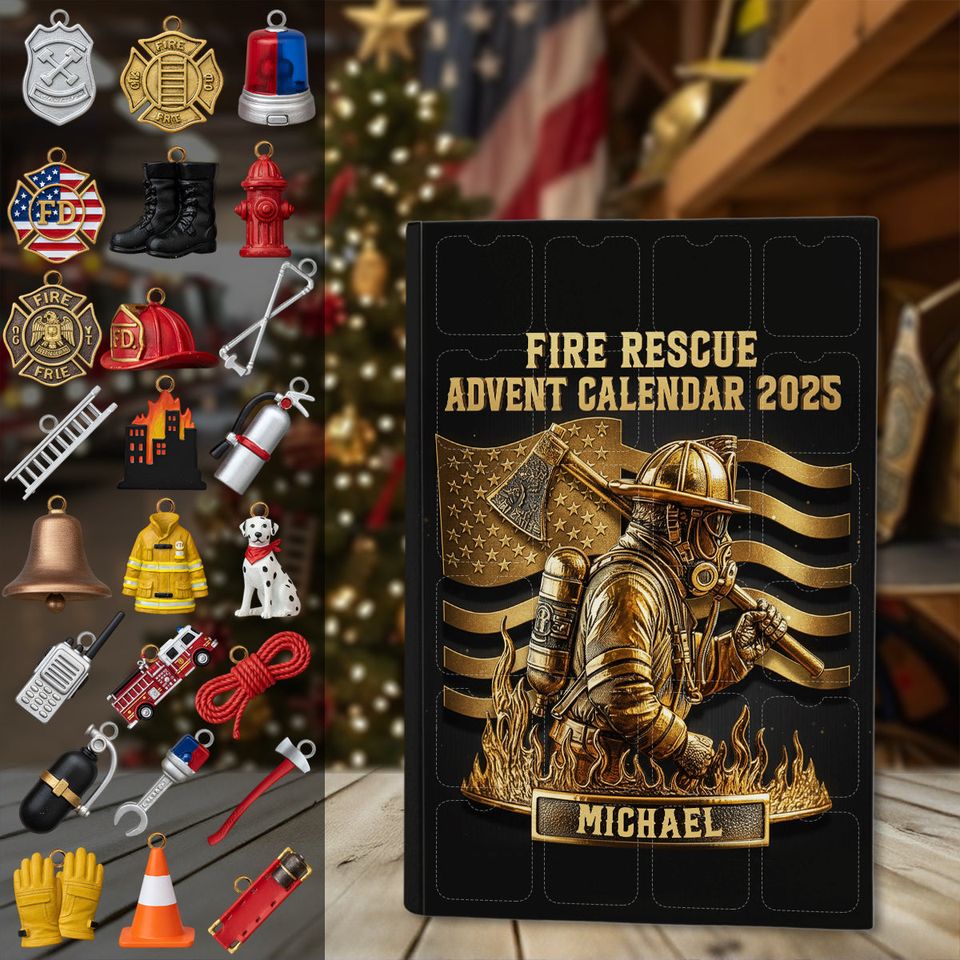 FireDepartment Collection - Personalized Firefighter Advent Calendar With Ornaments Blind Box