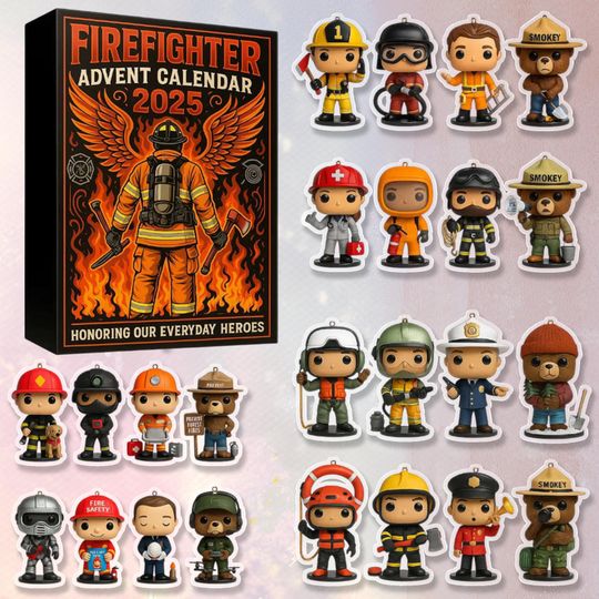 Firefighter 2025 Christmas Advent Calendar, Firemen Supporters 24-Day Countdown Ornament - Image 6