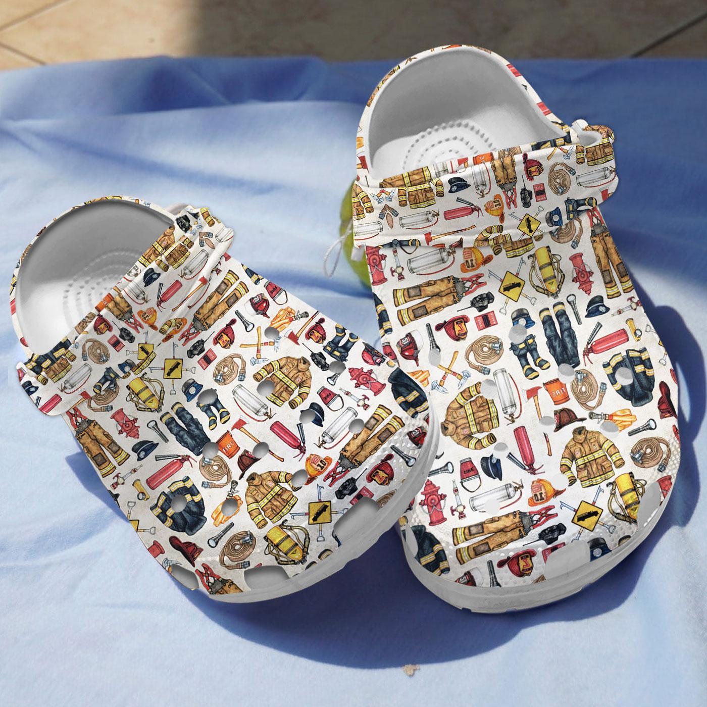 Firefighter Crocs Crocband Clogs Shoes Comfortable For Men Women and Kids