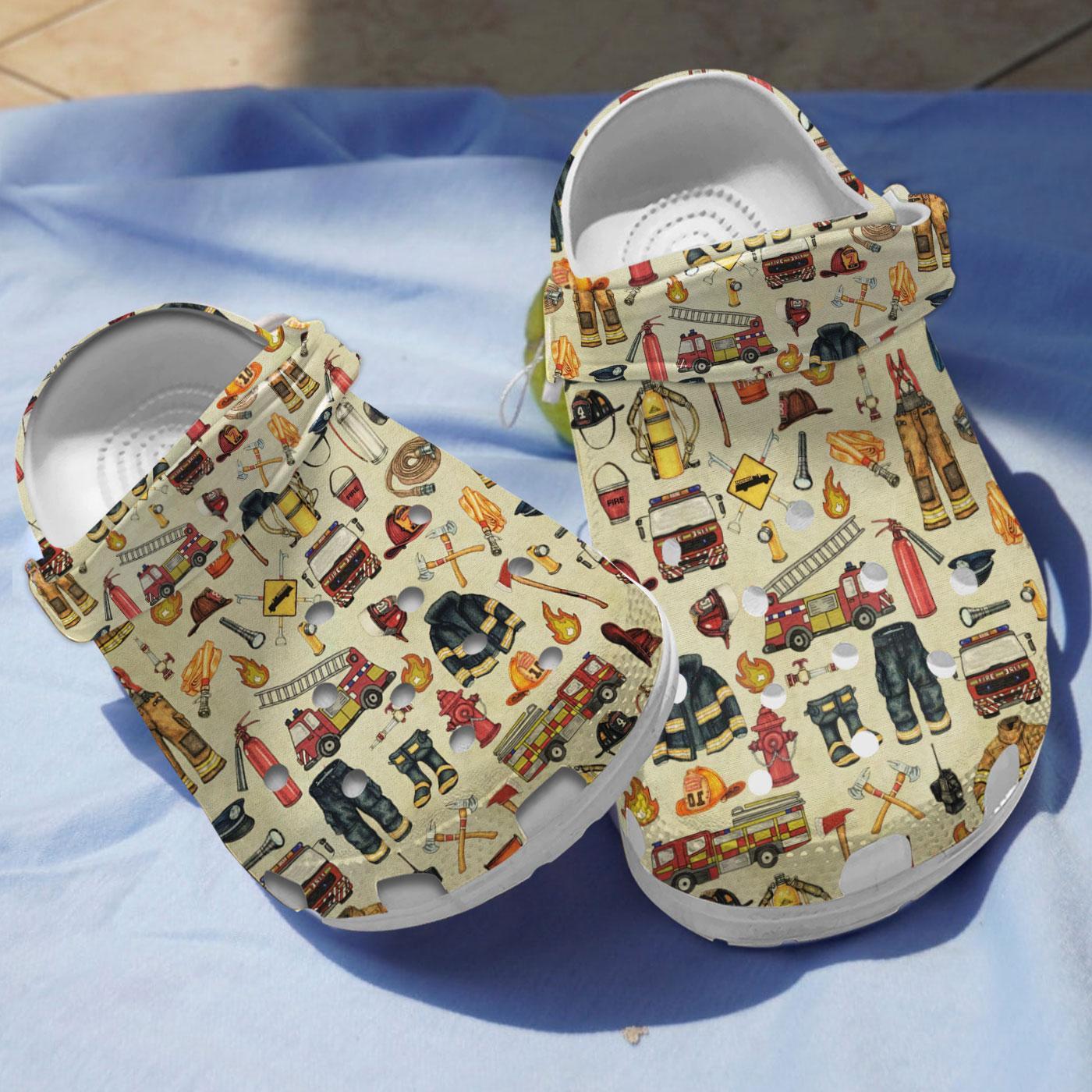 Firefighter Crocs Crocband Clogs Shoes Comfortable For Men Women and Kids