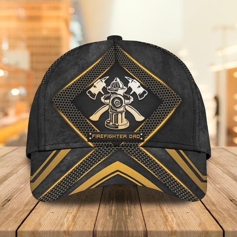Firefighter Dad Classic Cap Baseball Cap Best Gift For Father'S Day Trucker Hats Custom Hats Gifts For Men & Women