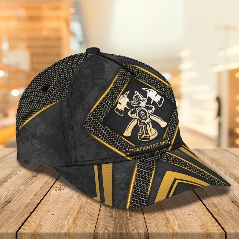 Firefighter Dad Classic Cap Baseball Cap Best Gift For Father'S Day Trucker Hats Custom Hats Gifts For Men & Women
