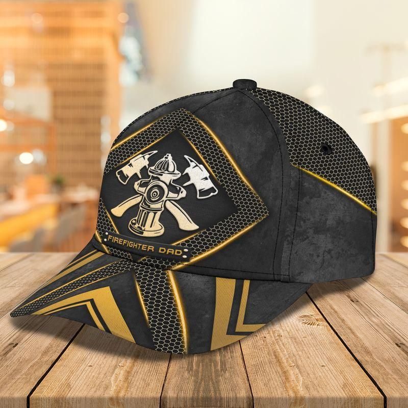 Firefighter Dad Classic Cap Baseball Cap Best Gift For Father'S Day Trucker Hats Custom Hats Gifts For Men & Women