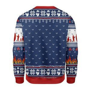 Firefighter Do It For The Hos Ugly Christmas Sweater Adult 3D Funny Matching for family - Image 2