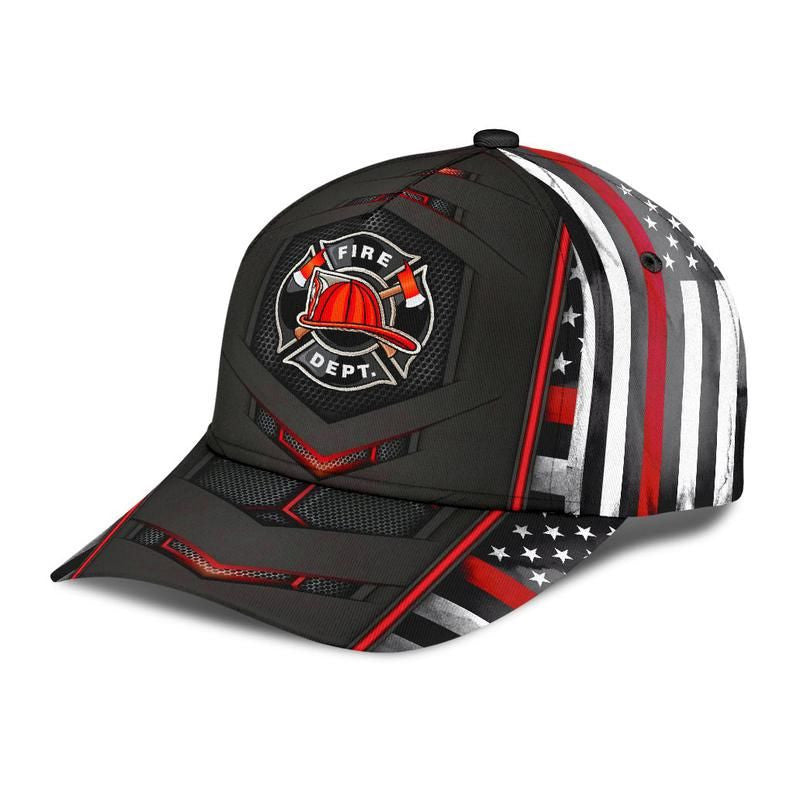 Firefighter Flag Red Carbon Dept - Classic Cap Trucker Hats Custom Hats Gifts For Men & Women