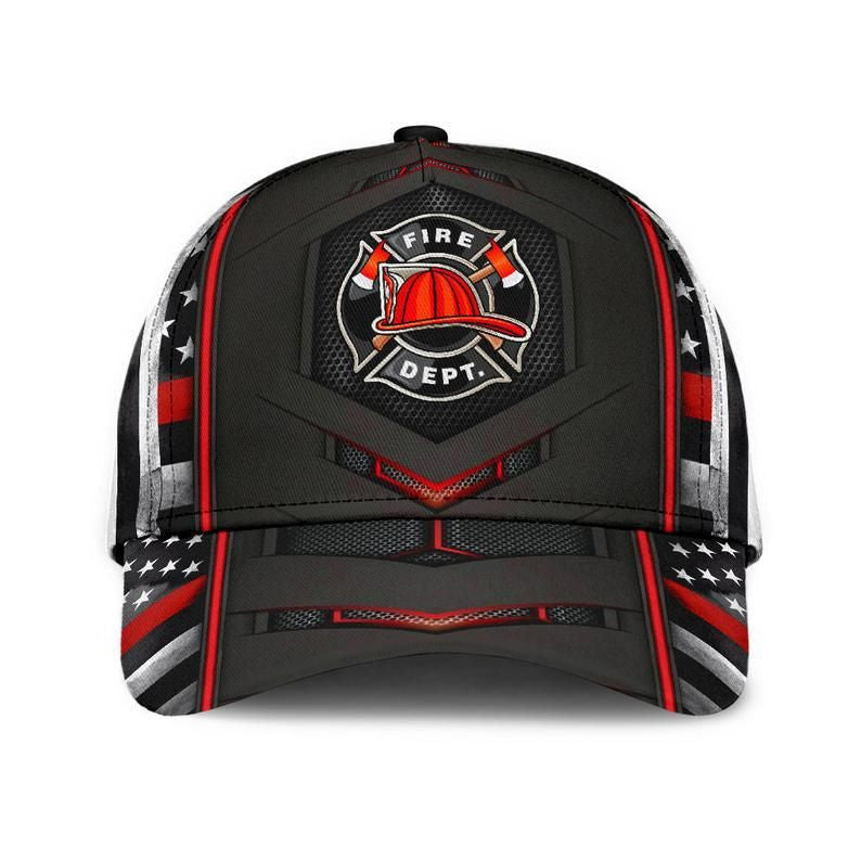 Firefighter Flag Red Carbon Dept - Classic Cap Trucker Hats Custom Hats Gifts For Men & Women