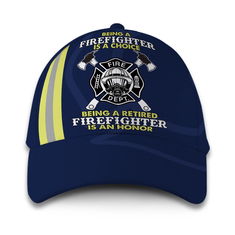 Firefighter Is A Choice Dark Blue Ver2 Hat Classic Cap Trucker Hats Custom Hats Gifts For Men & Women
