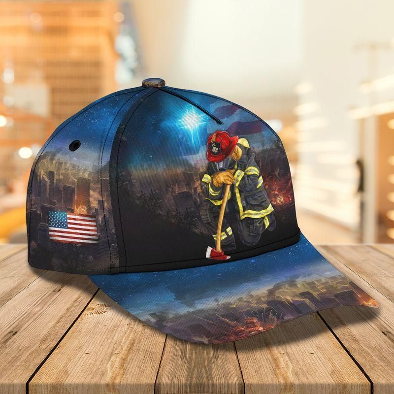 Firefighter Kneel Down God Flag Classic Cap Baseball Cap Trucker Hats Custom Hats Gifts For Men & Women