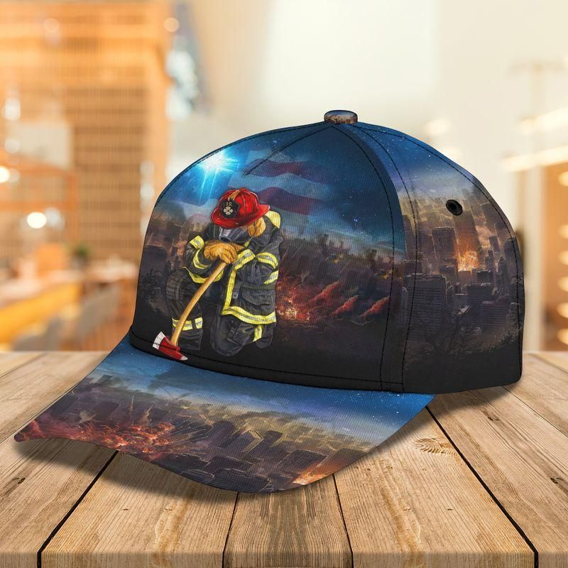 Firefighter Kneel Down God Flag Classic Cap Baseball Cap Trucker Hats Custom Hats Gifts For Men & Women