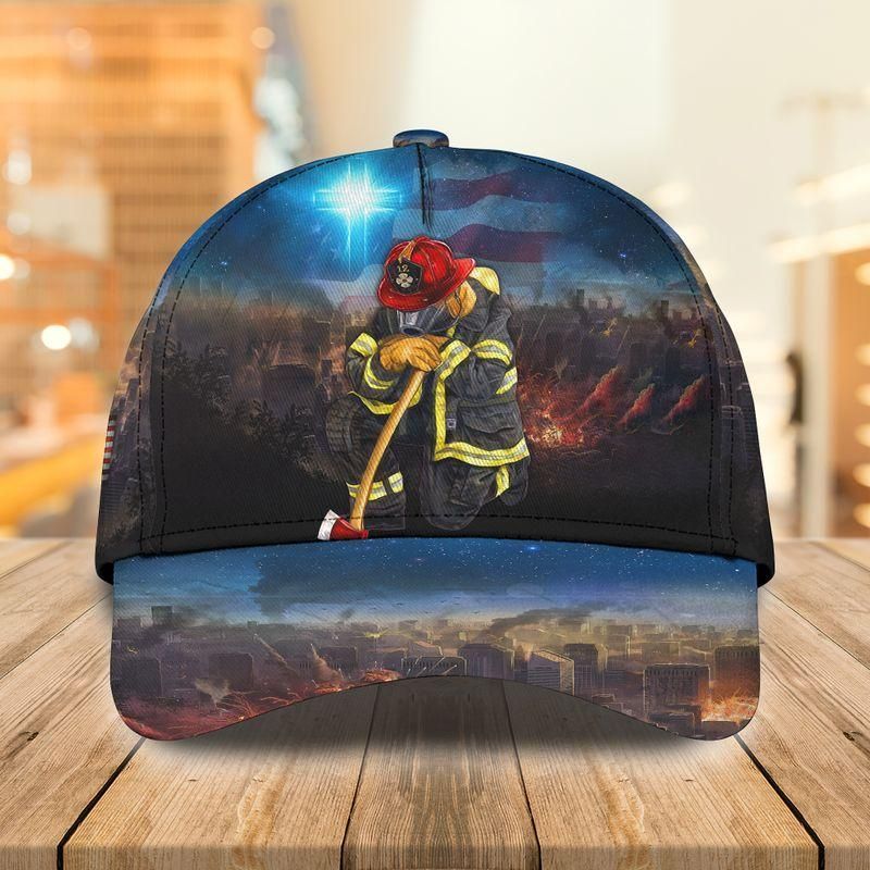 Firefighter Kneel Down God Flag Classic Cap Baseball Cap Trucker Hats Custom Hats Gifts For Men & Women