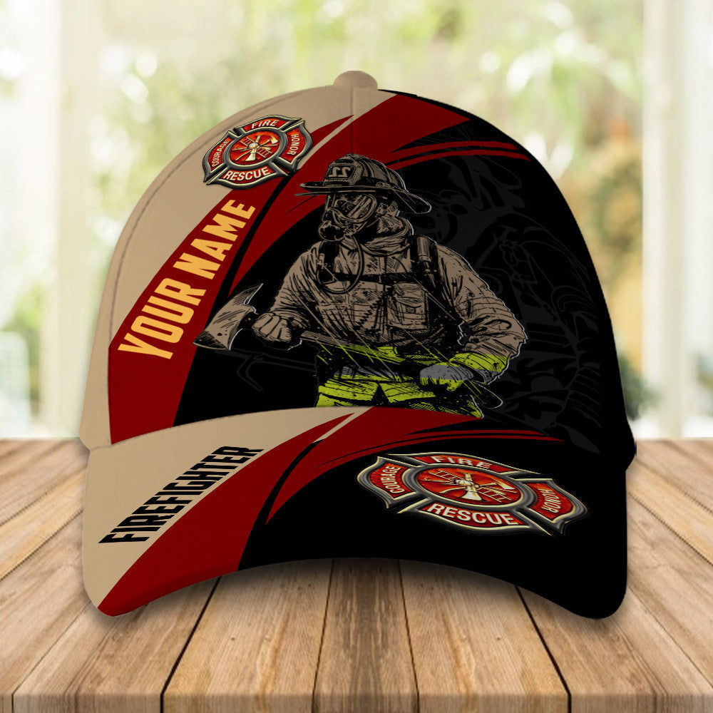 Firefighter Line Art Ver2 Customized Hat Classic Cap Trucker Hats Custom Hats Gifts For Men & Women