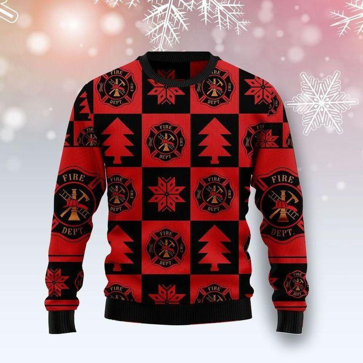 Firefighter Merry Christmas Ugly Christmas Sweater Adult 3D Funny Matching for family