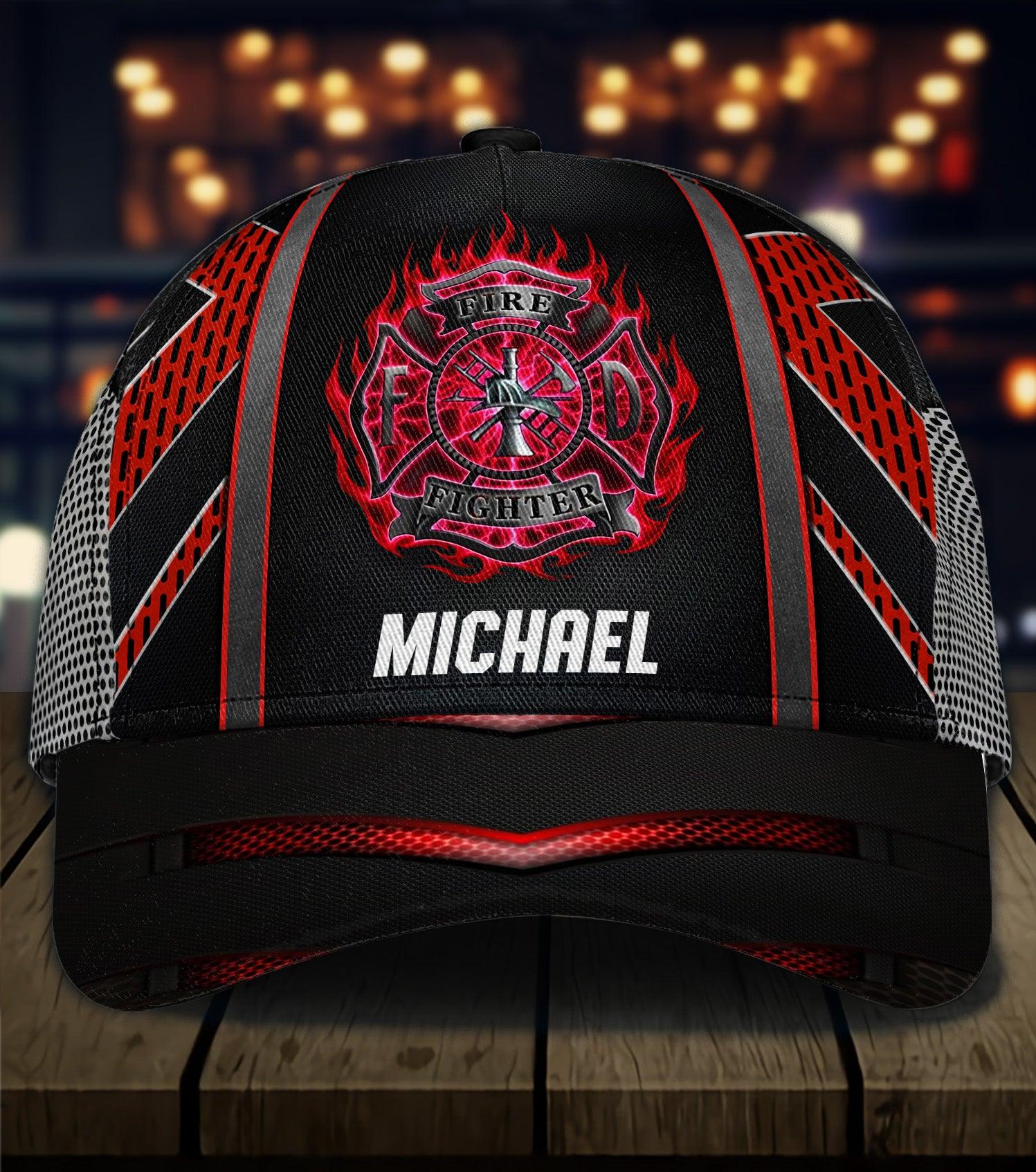 Firefighter Personalized Classic Cap, Personalized Gift for Firefighters Trucker Hats Custom Hats Gifts For Men & Women