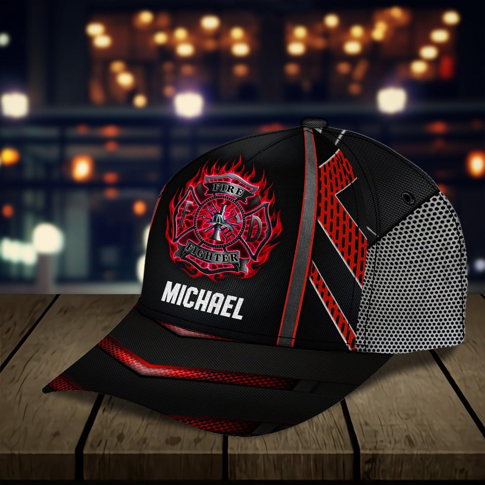 Firefighter Personalized Classic Cap, Personalized Gift for Firefighters Trucker Hats Custom Hats Gifts For Men & Women