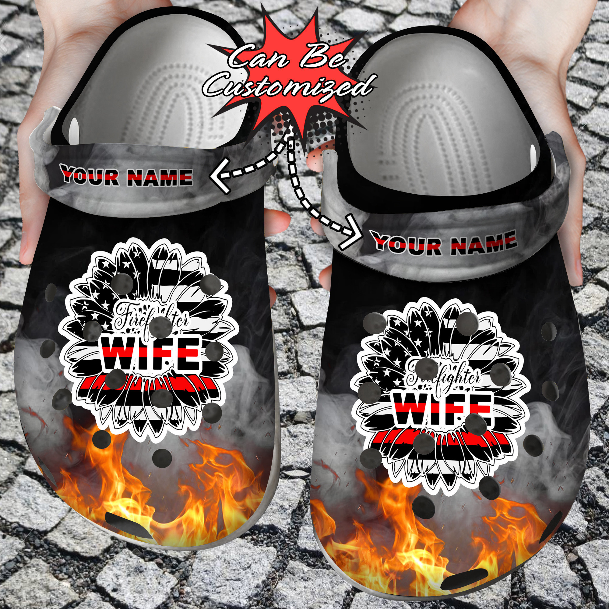 Firefighter Personalized Firefighter Wife Clog Shoes