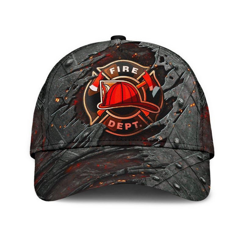 Firefighter Red Lava Hat Classic Cap 3D Unisex Cap, Skull Cap, Human Cap, Trending Cap, American Cap Trucker Hats Custom Hats Gifts For Men & Women