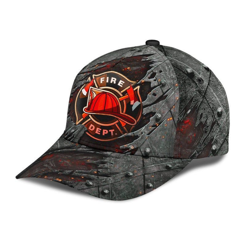 Firefighter Red Lava Hat Classic Cap 3D Unisex Cap, Skull Cap, Human Cap, Trending Cap, American Cap Trucker Hats Custom Hats Gifts For Men & Women
