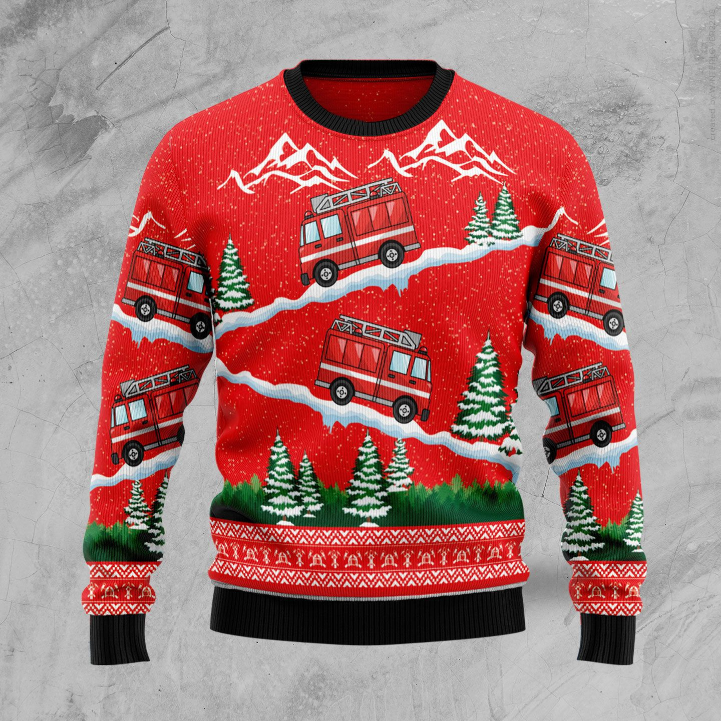 Firefighter Ugly Christmas Sweater Adult 3D Funny Matching for family