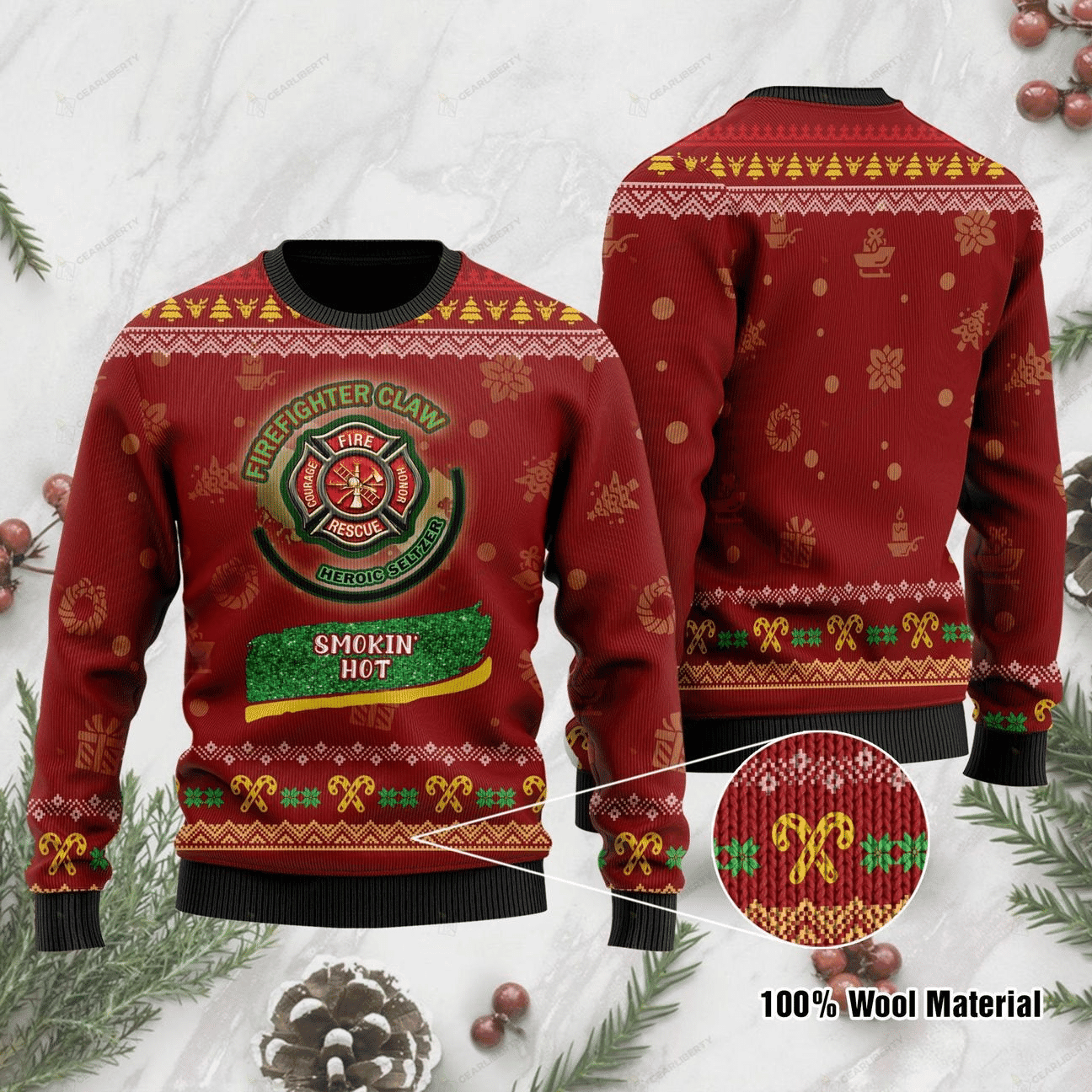 Firefighter  Ugly Christmas Sweater Adult 3D Funny Matching for family