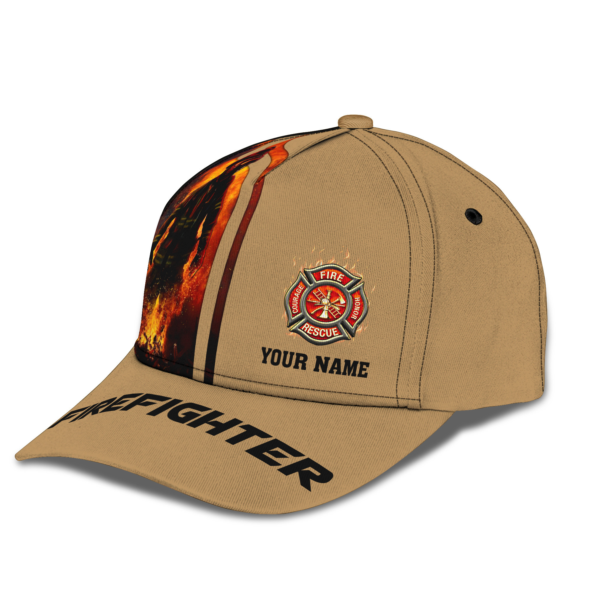 Fireman Classic Cap Custom Firefighter 3D Baseball Cap Gift For Firefighter Trucker Hats Custom Hats Gifts For Men & Women