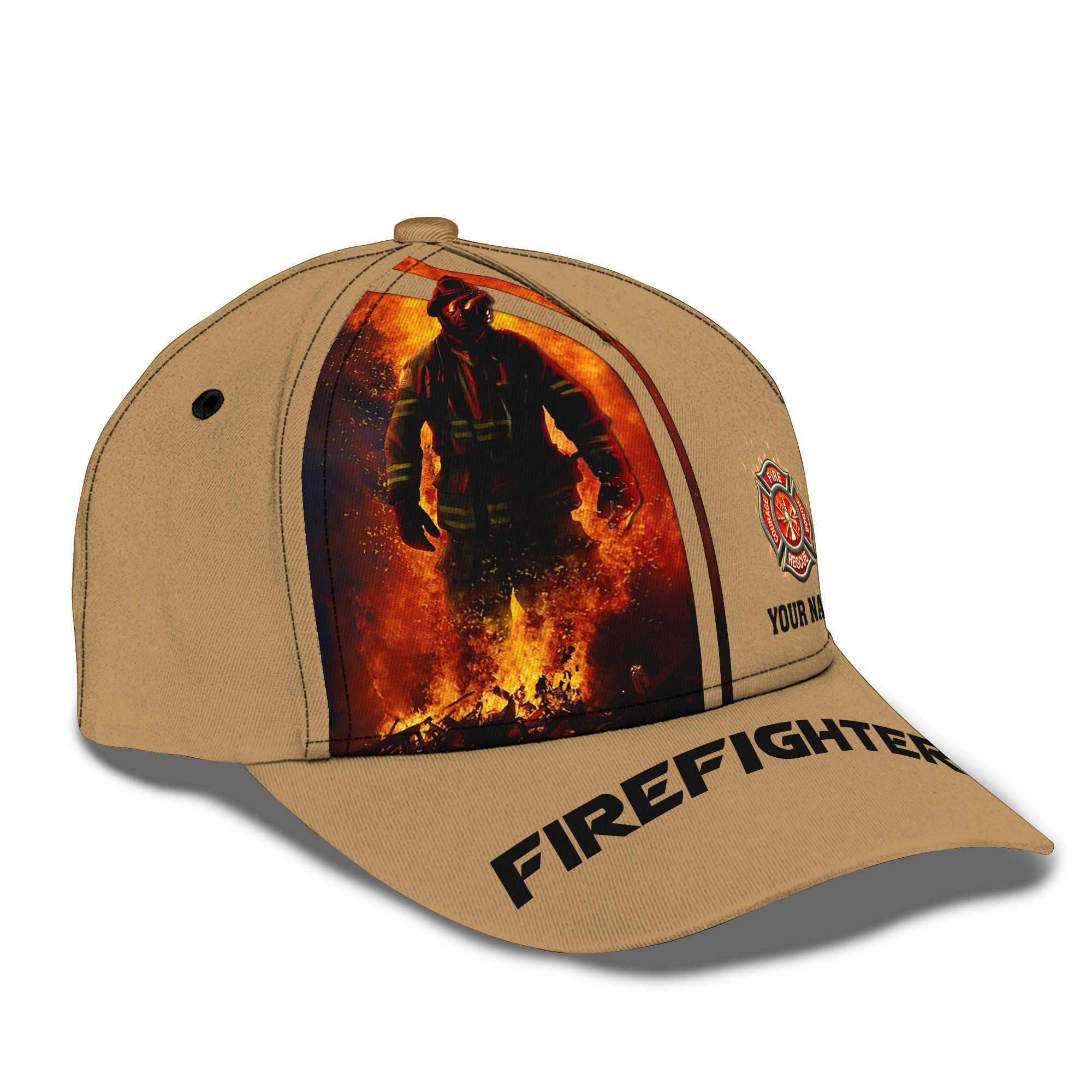 Fireman Classic Cap Custom Firefighter 3D Baseball Cap Gift For Firefighter Trucker Hats Custom Hats Gifts For Men & Women