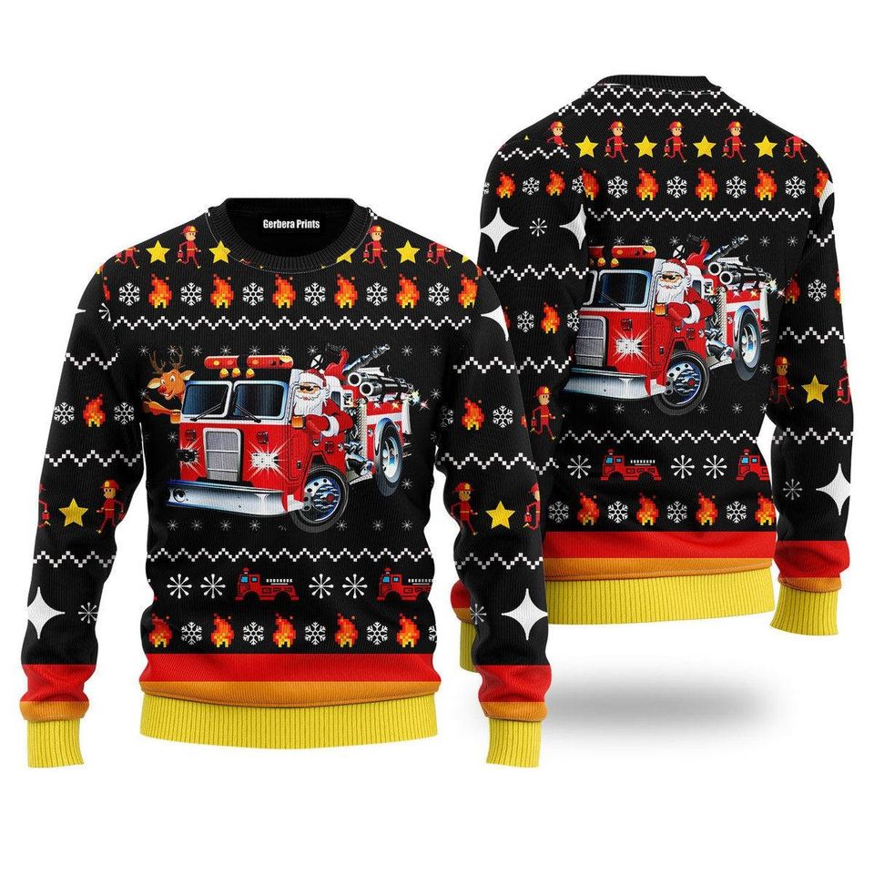 Fireman Firefighter Firemas Ugly Christmas Sweater UH1705, Ugly Christmas Sweater