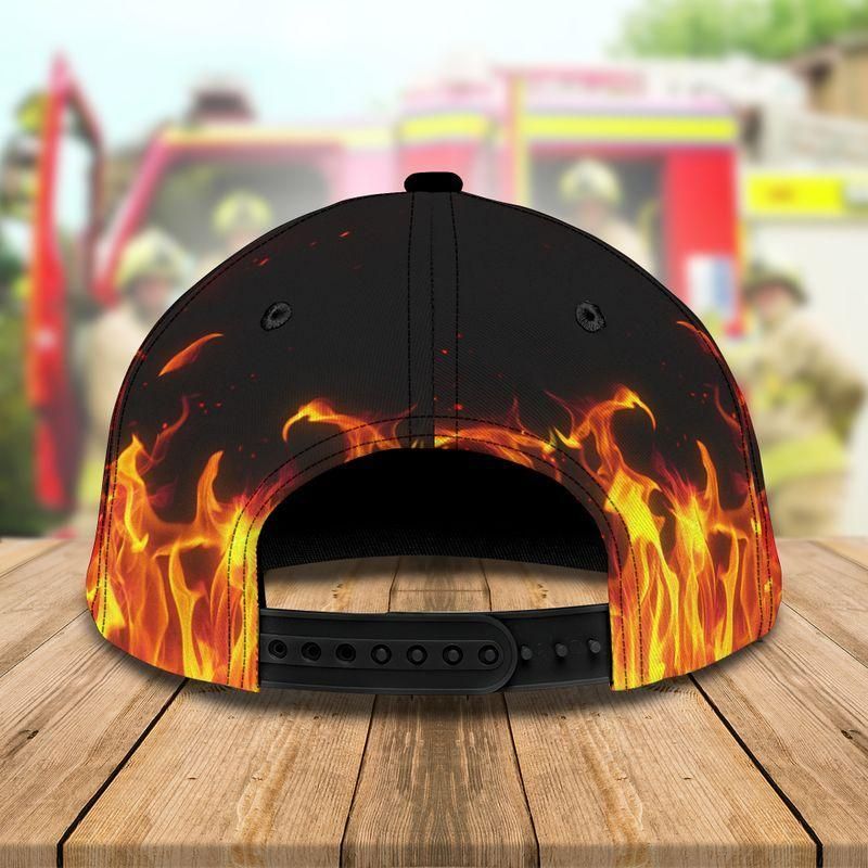 First In Last Out Firefighter Flame Flag Black Classic Cap Baseball Cap Trucker Hats Custom Hats Gifts For Men & Women