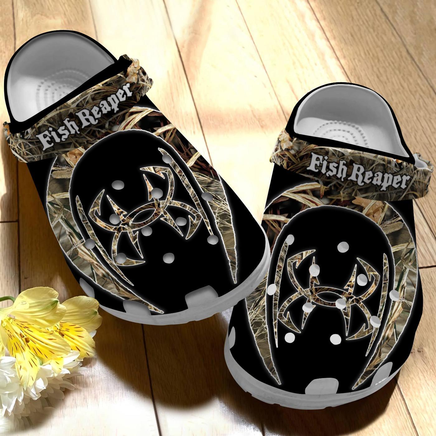 Fish Reaper Crocs Crocband Clogs Shoes Comfortable For Men Women and Kids