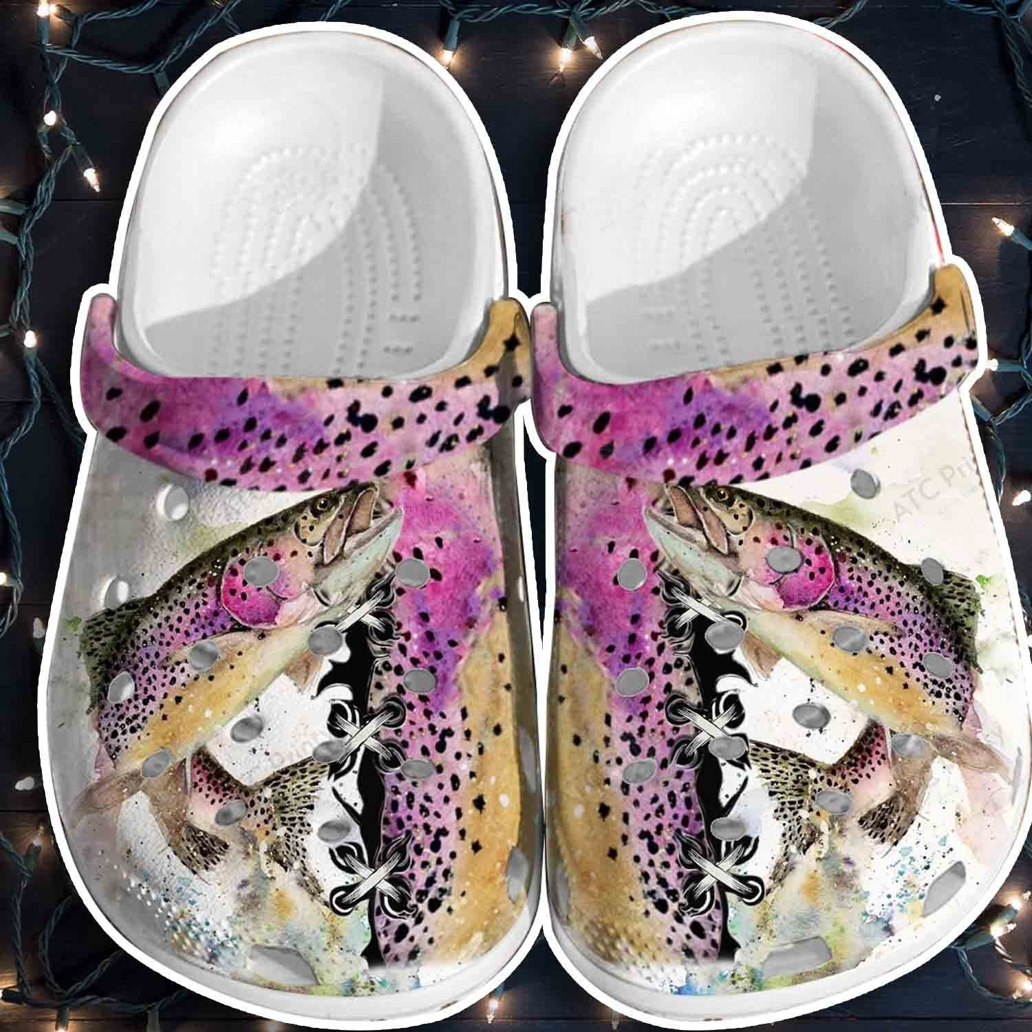 Fish Skin Shoes - Pink Fishing Crocbland Clogs Gifts For Male Female