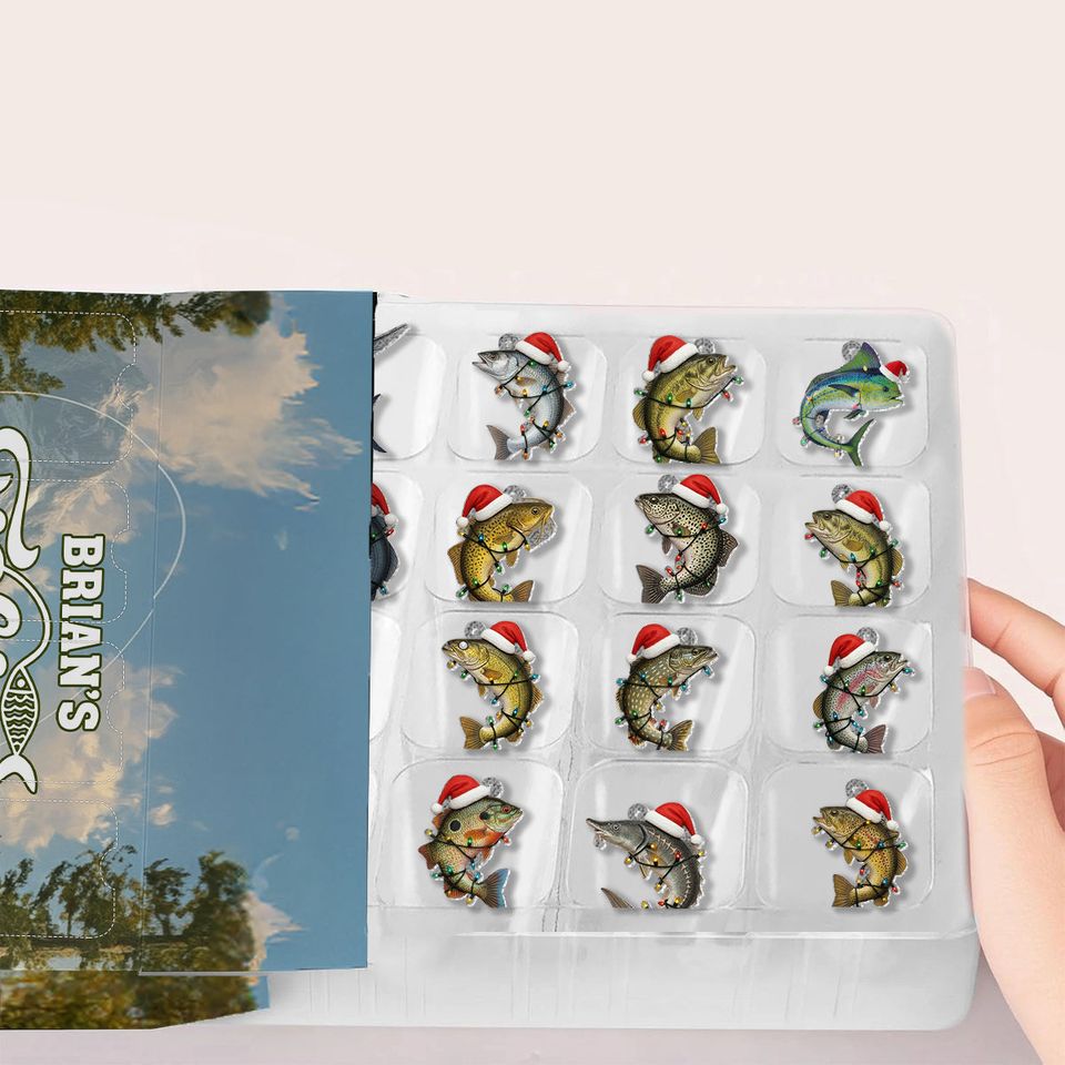 Fishing Advent Calendar 2025 - Personalized Fishing Advent Calendar With Ornaments Blind Box - Image 3