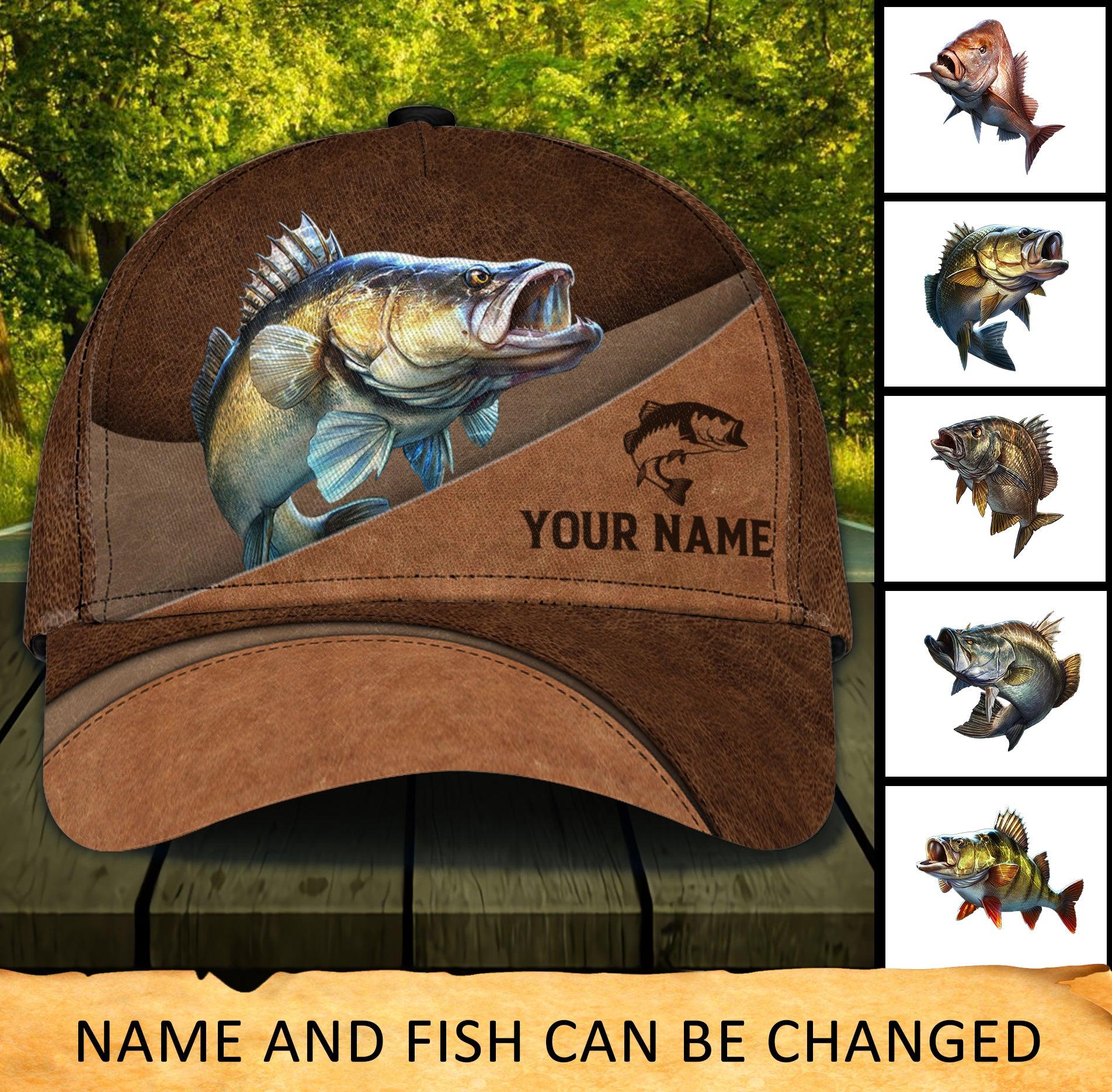 Fishing All Brown Layers Personalized Cap, Personalized Gift for Fishing Lovers Trucker Hats Custom Hats Gifts For Men & Women