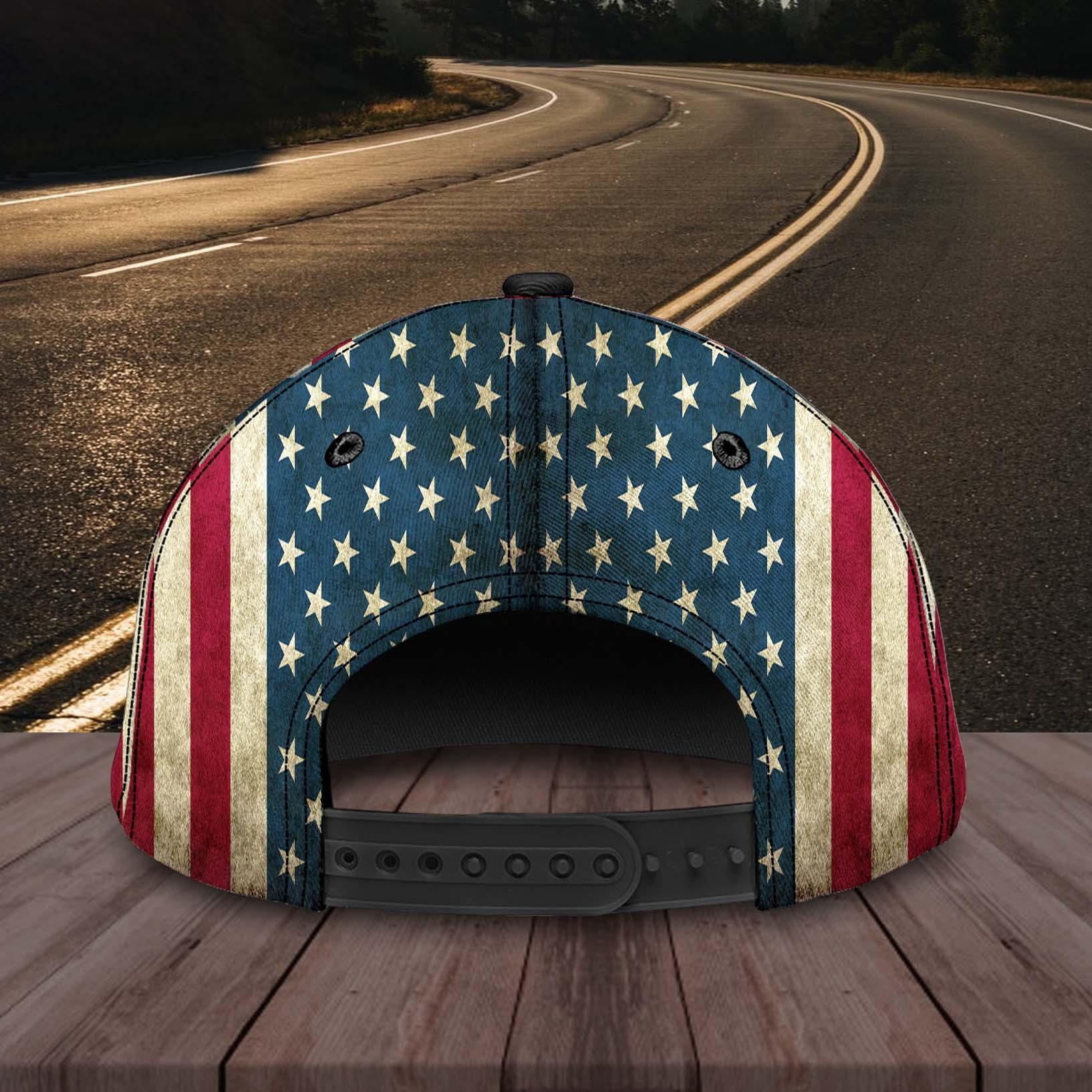 Fishing American Flag Personalized Cap, Personalized Gift for Fishing Lovers Trucker Hats Custom Hats Gifts For Men & Women