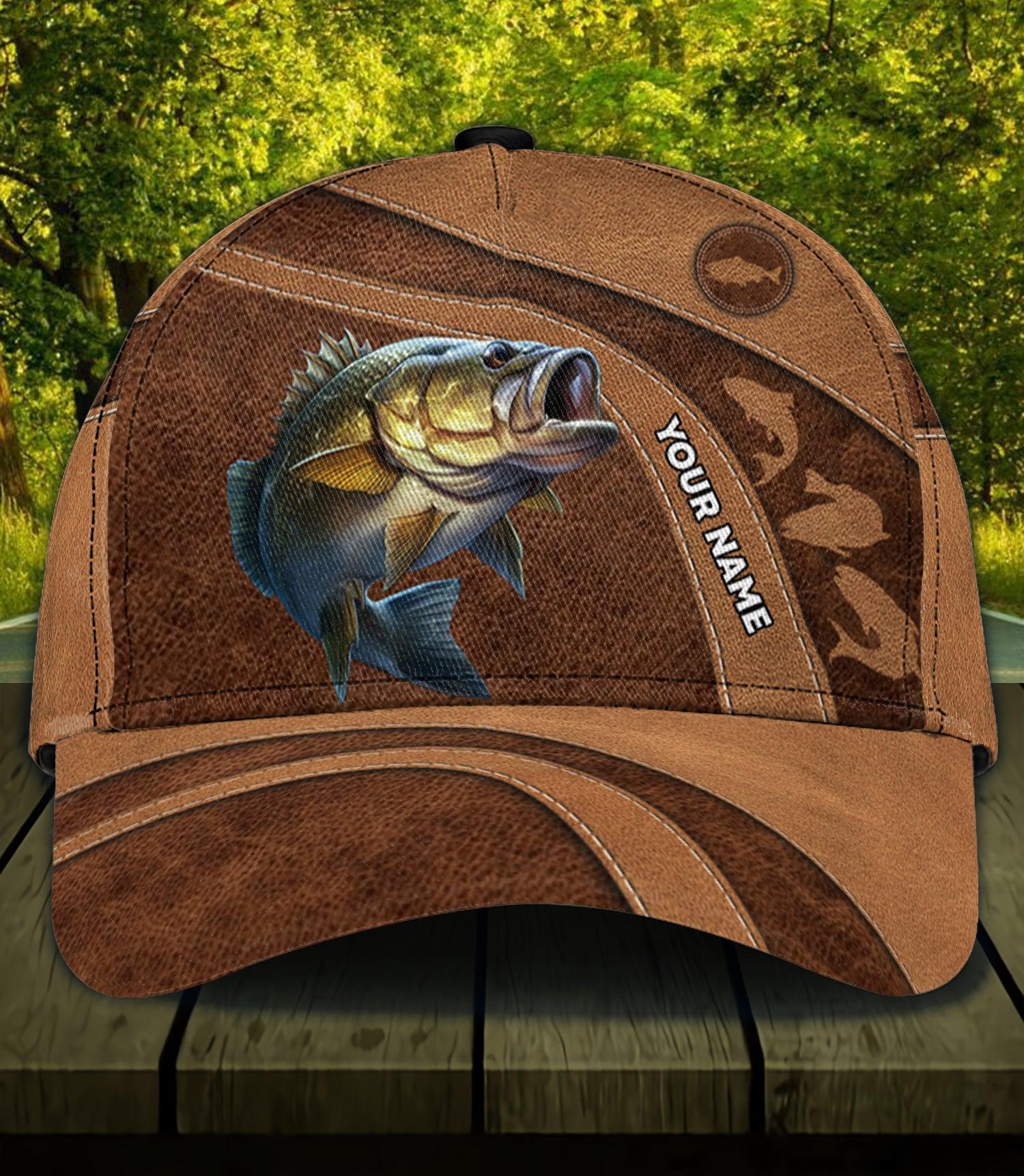 Fishing Brown Curves Personalized Classic Cap, Personalized Gift for Fishing Lovers Trucker Hats Custom Hats Gifts For Men & Women