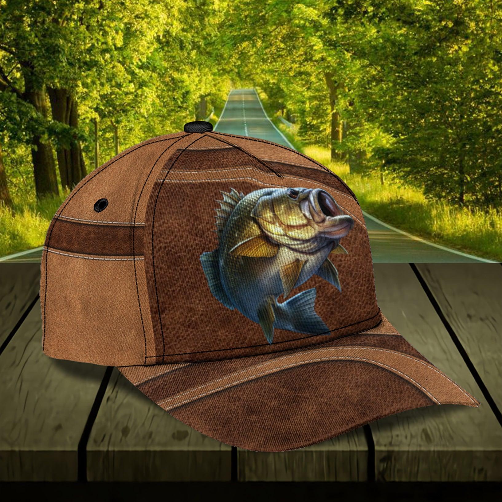 Fishing Brown Curves Personalized Classic Cap, Personalized Gift for Fishing Lovers Trucker Hats Custom Hats Gifts For Men & Women