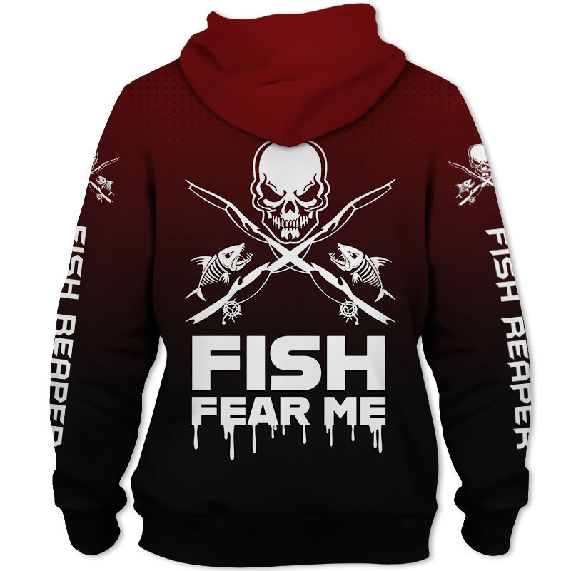 Fishing Fish Fear Me 3D All Over Print Hoodie, Zip Hoodie