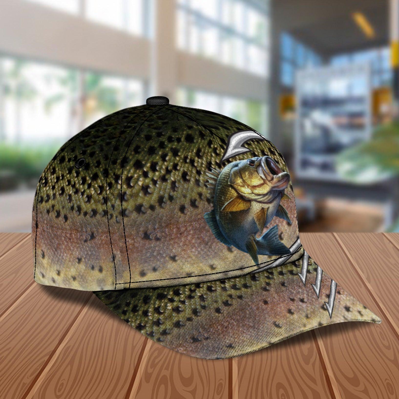 Fishing Four Hooks Personalized Classic Cap, Personalized Gift for Fishing Lovers Trucker Hats Custom Hats Gifts For Men & Women