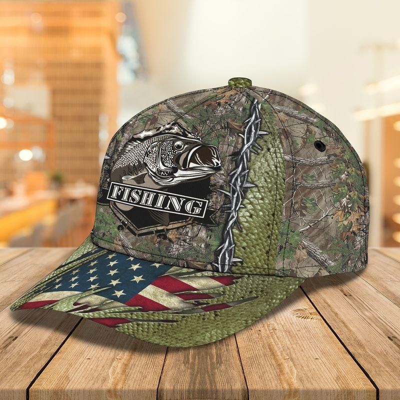 Fishing Green Fish Scales Flag Classic Cap Baseball Cap Trucker Hats Custom Hats Gifts For Men & Women