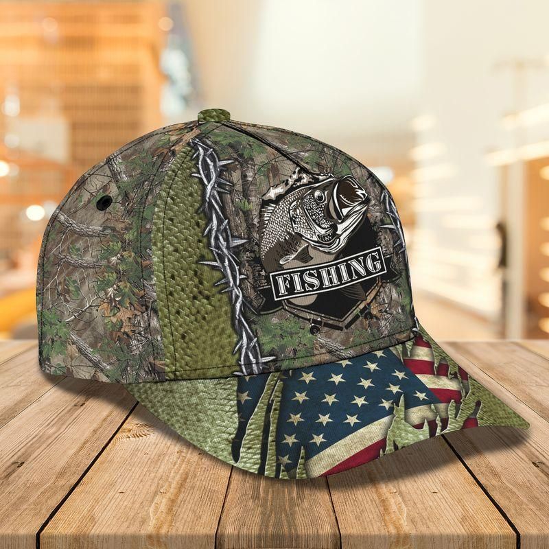 Fishing Green Fish Scales Flag Classic Cap Baseball Cap Trucker Hats Custom Hats Gifts For Men & Women
