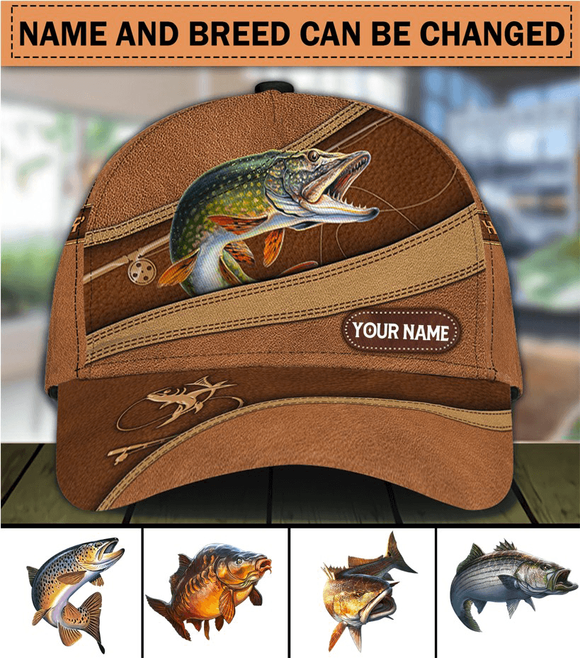 Fishing Lover Personalized Classic Cap, Personalized Gift for Fishing Lovers Trucker Hats Custom Hats Gifts For Men & Women