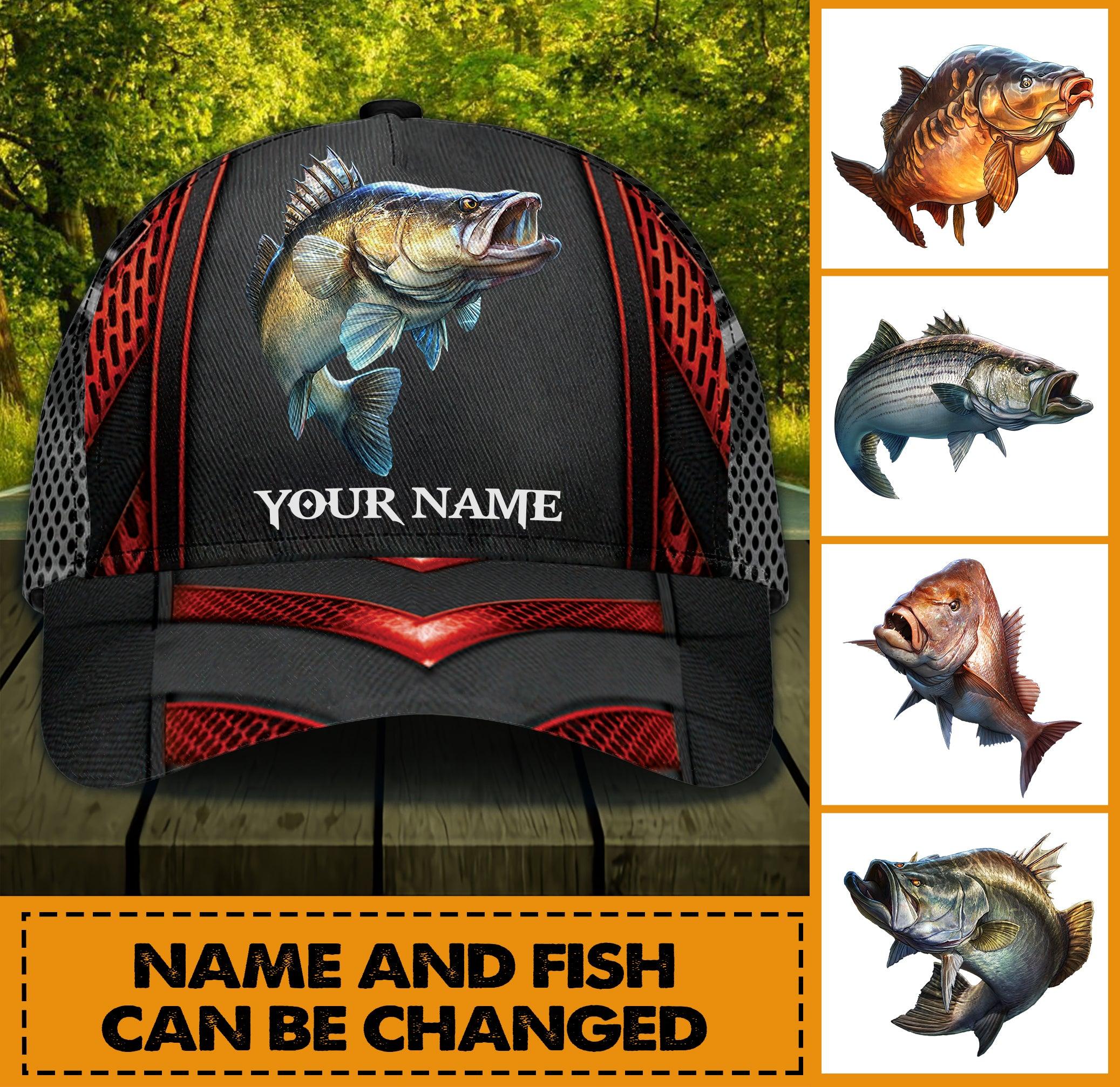 Fishing Lovers Personalized Classic Cap, Personalized Gift for Fishing Lovers Trucker Hats Custom Hats Gifts For Men & Women